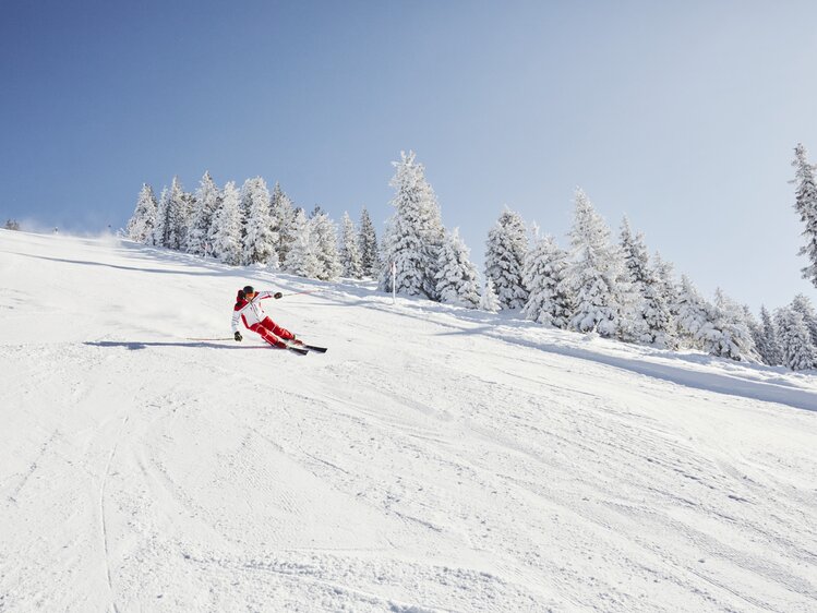 Skifahrer fährt auf einer Piste am Hochkar | © Niederösterreich Werbung / Andreas Jakwerth