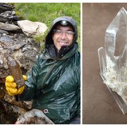 Vorher - nachher: Bergkristall in der Natur und geschliffen | © Urlaub am Bauernhof Oberösterreich / Maria und Karl Klinser