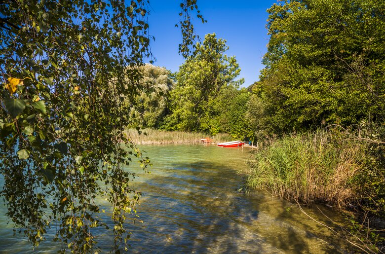 Privater Badeplatz und direkter Seezugang beim Feldbauer in Fuschl am See im SalzburgerLand. | © Urlaub am Bauernhof im SalzburgerLand / Bernd Suppan