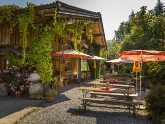 Gastgarten Kohlschnait Gasthof, Bruck a. d. Glocknerstraße, Nationalpark Hohe Tauern, Salzburger Land | © Urlaub am Bauernhof Salzburger Land / Bernd Suppan