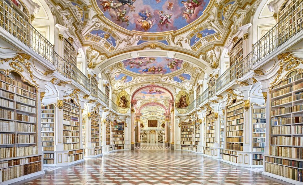 Barocke Stiftsbibliothek in Stift Admont, Gesäuse, Steiermark | © Stift Admont / Marcel Peda