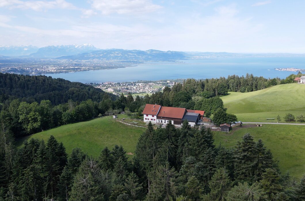 Innauer Hof mit Blick auf den Bodensee | © Urlaub am Bauernhof / Daniel Gollner