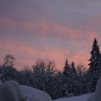 Abendrot zur Weihnachtszeit