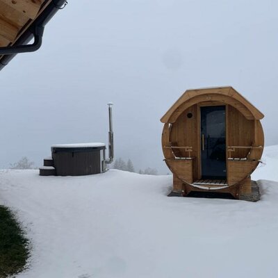 Sauna Fass und Hot Tub WINTER