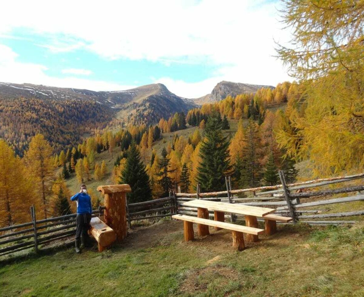 Ausblick auf den Falkert in schöner Herbststimmung