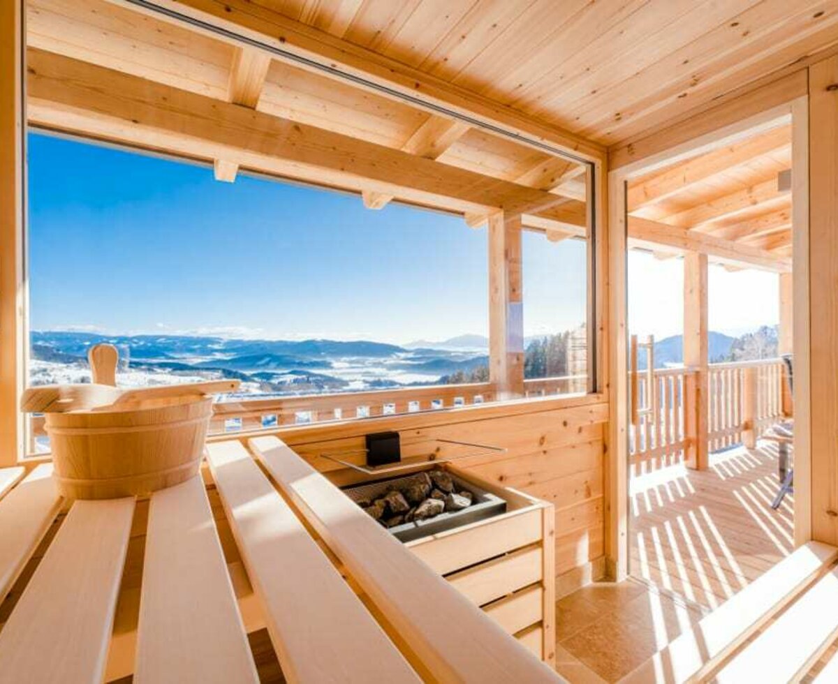 Sauna mit Panoramafenster