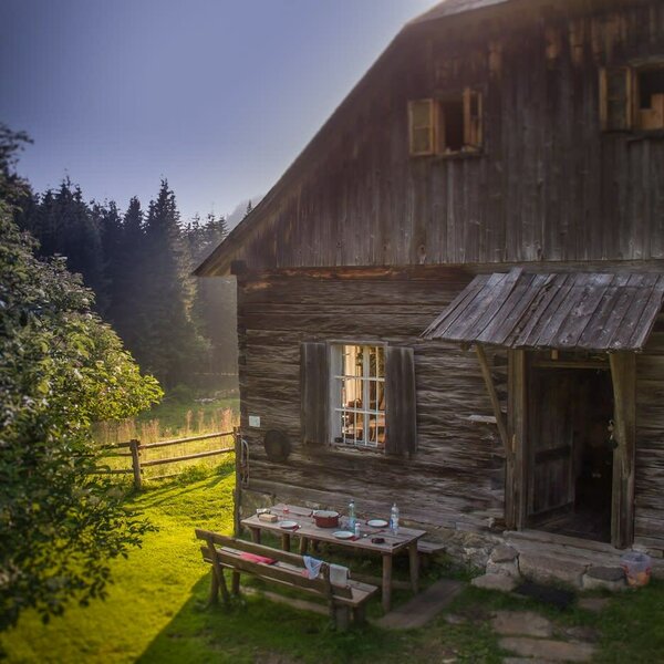 Almhütte Abendstimmung