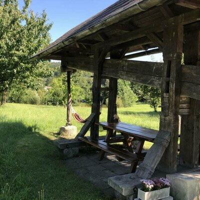 "Presse" - Ort zum Seele baumeln lassen, mit Blick in den Obstgarten  (Foto: Familie Breitner)