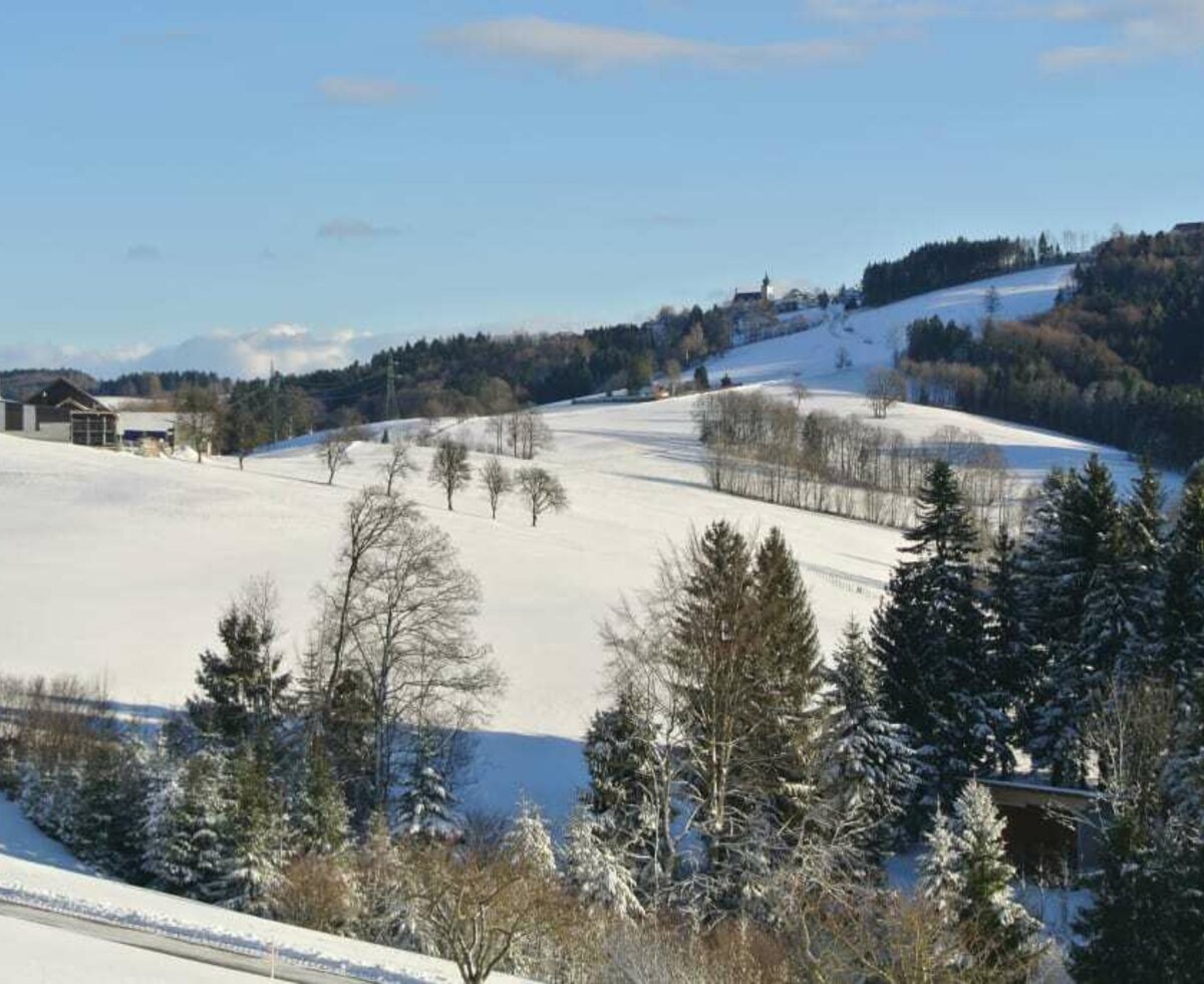 Kornihof - Winterlandschaft mit Blick nach Leonhard