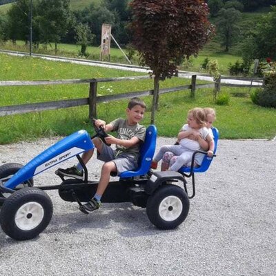 Kinder mit Gokart