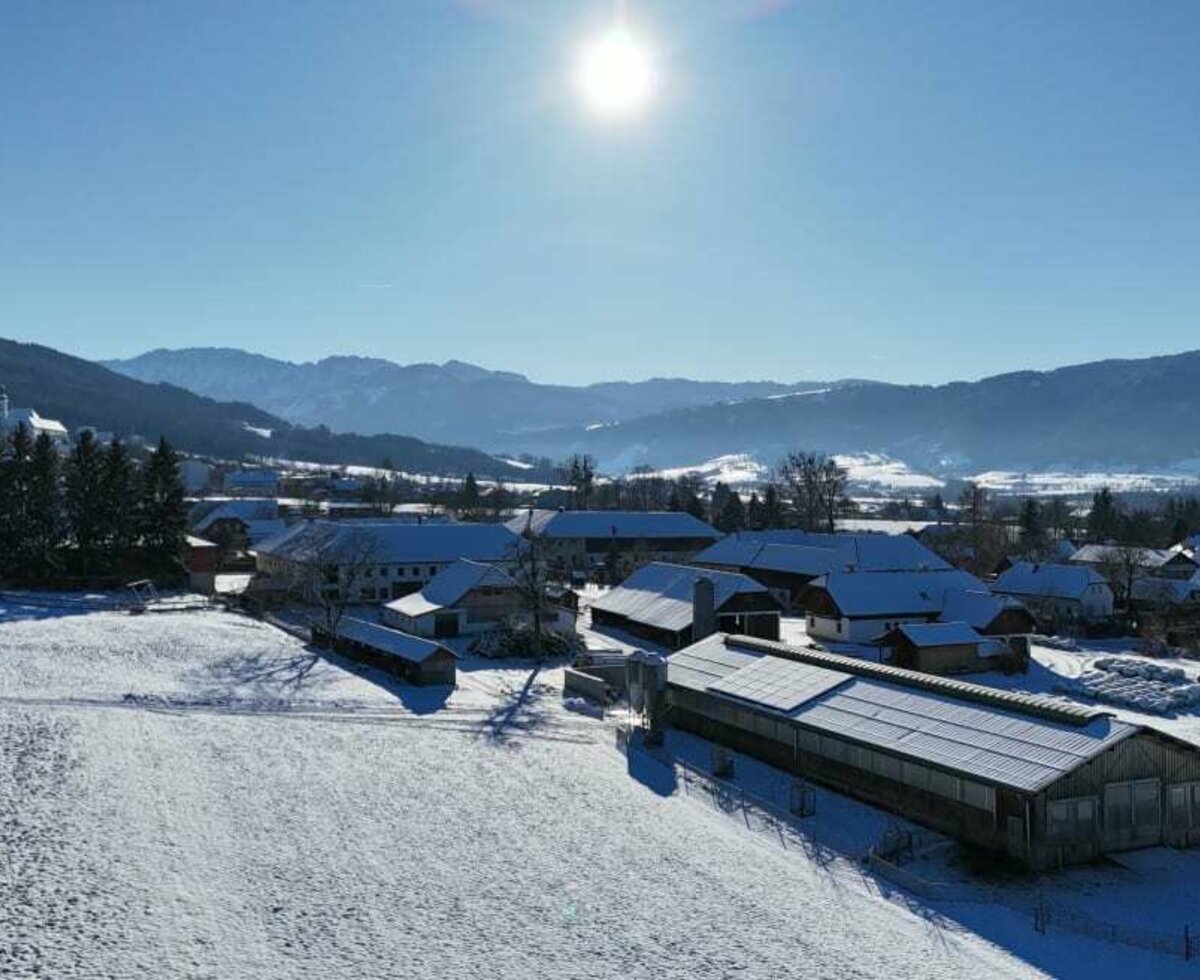 Winteransicht vom Stall zur Kremsmauer