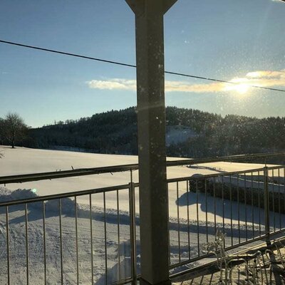 Blick vom Balkon im Winter