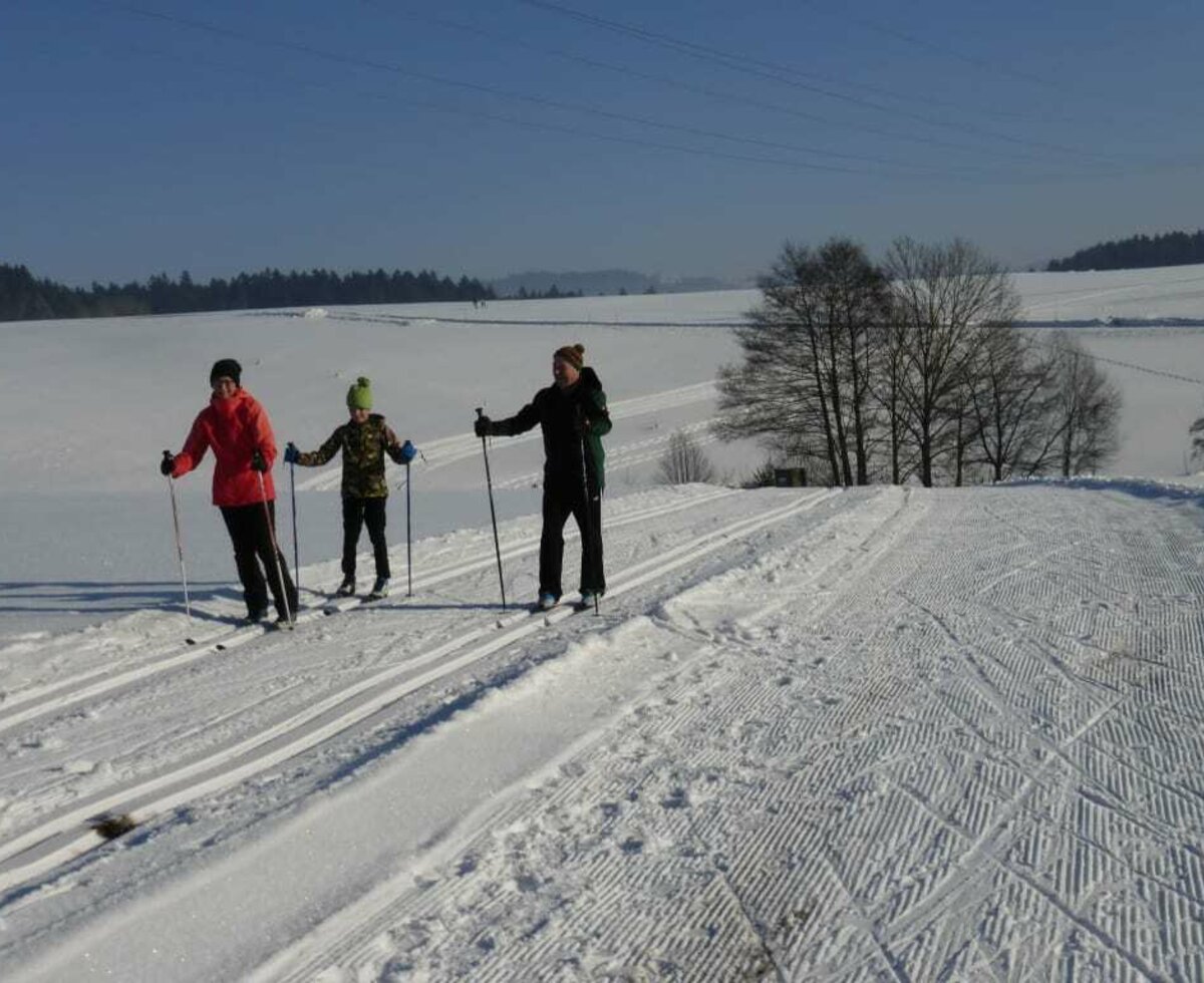 Langlaufloipe direkt am Hof