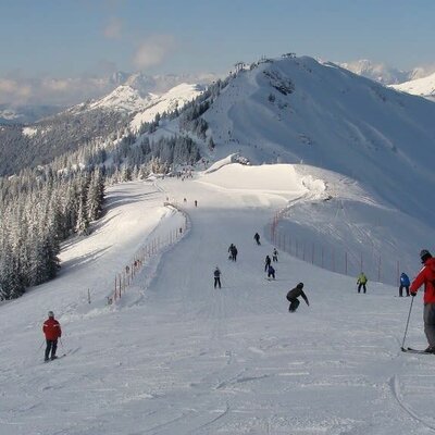 Abfahrt vom Kreuzkogel in Richtung Sennleitn