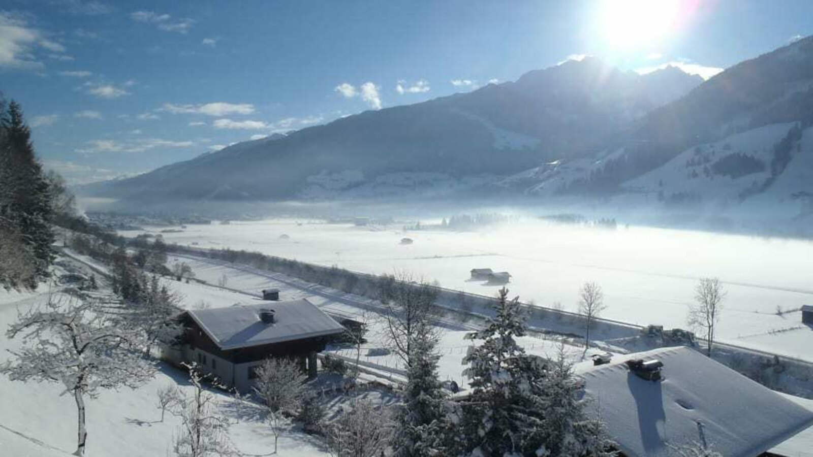 Blick in das verschneite Salzachtal