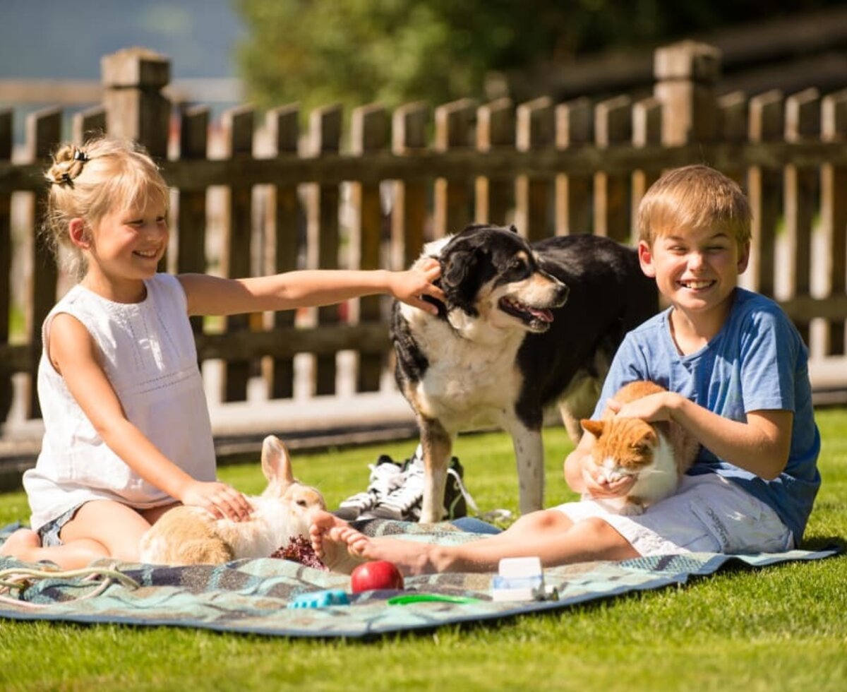 Kinder lieben Streicheltiere