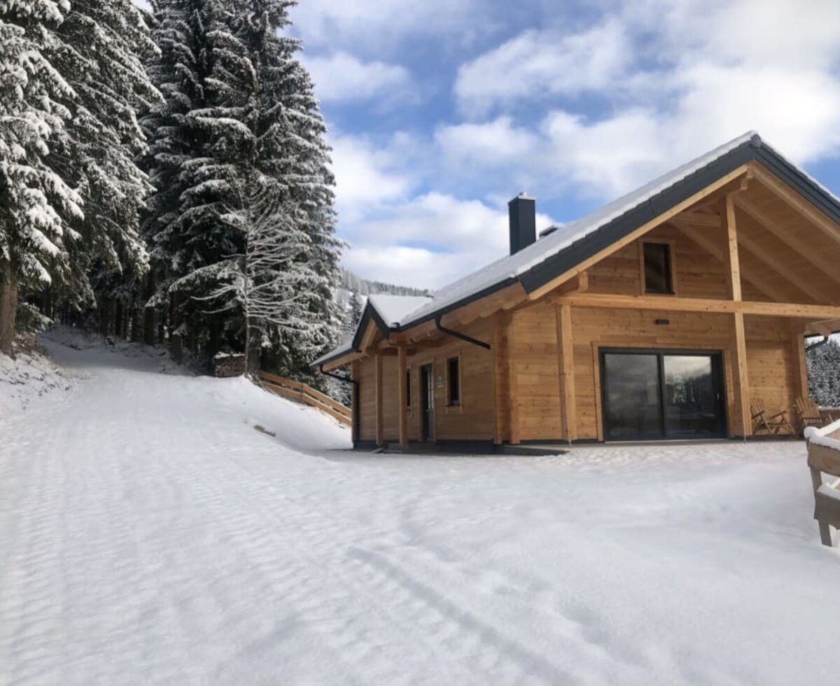 Blockhaus im Winter