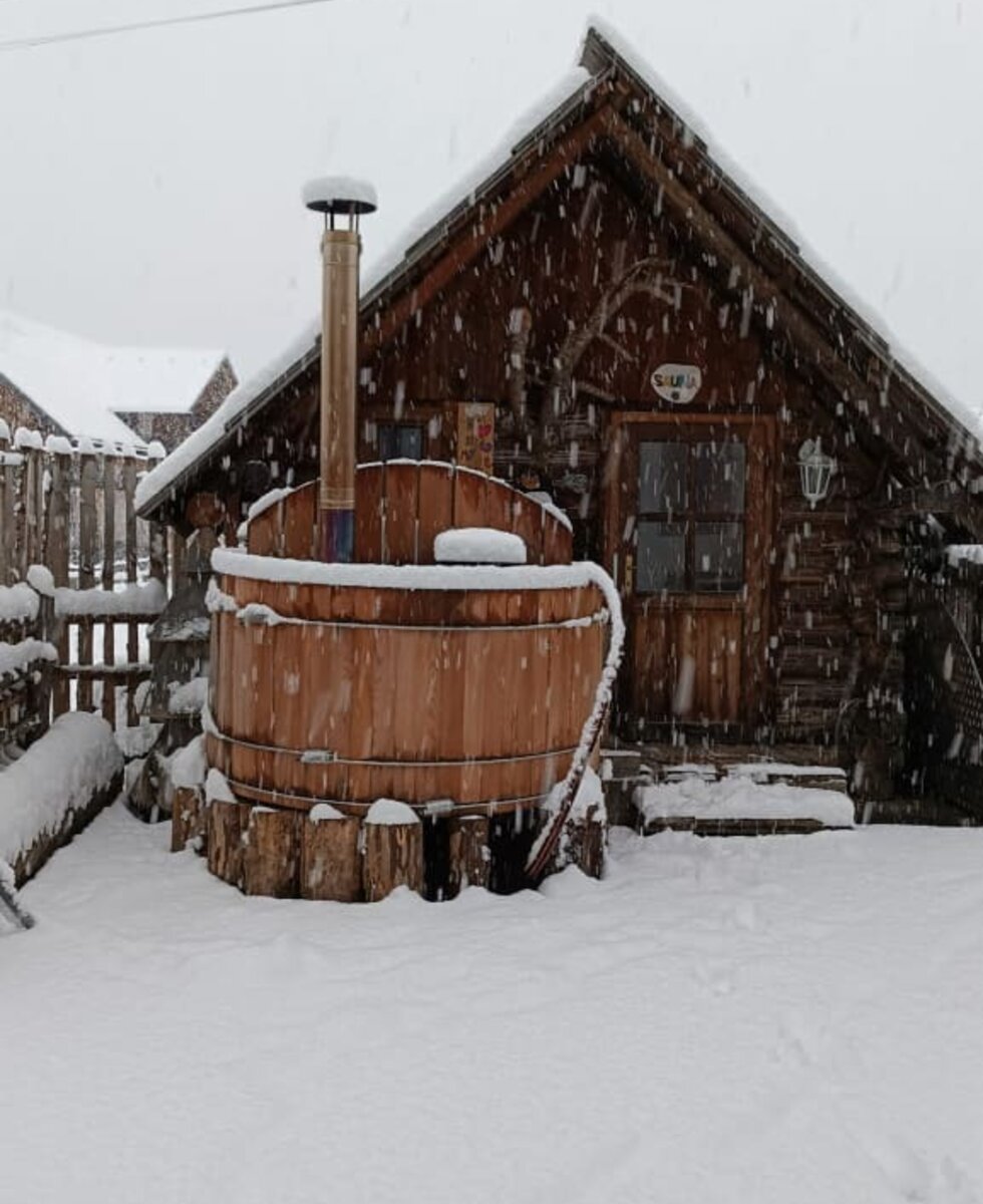 Sauna mit Badefassl