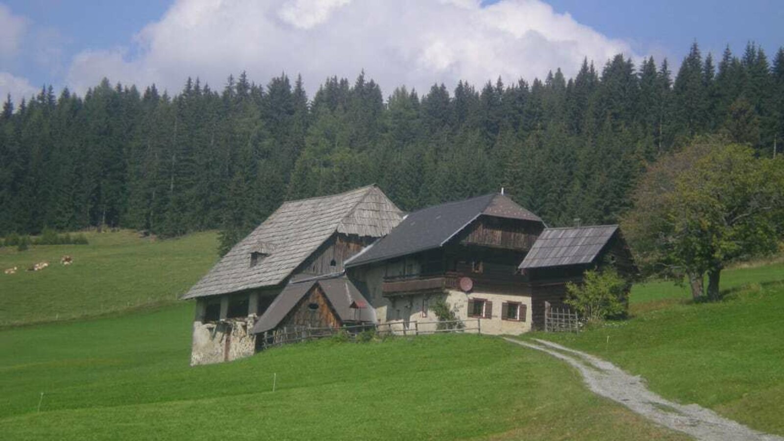 Hütte mit Zufahrt