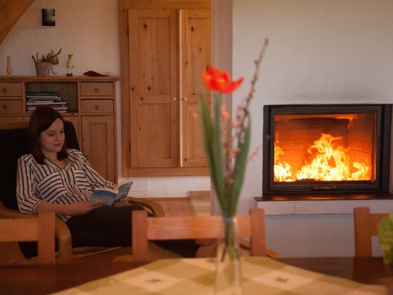 stimmungsvolle Feuer im Kaminofen