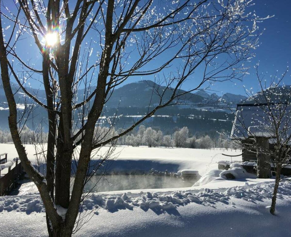 Blick auf die Skiberge