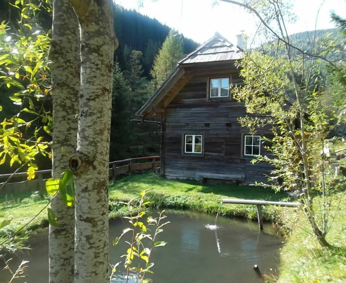 Fischteich direkt vor der Hütte