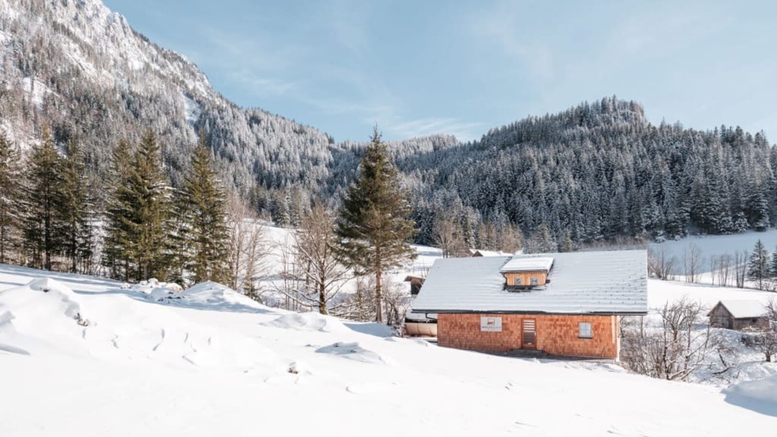 Winter Ansicht Gesäuse Haus 1683