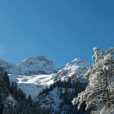 Das tief verschneite Hornbachtal