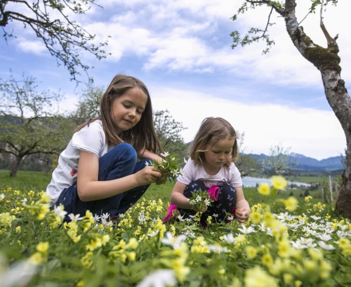 Beim Blumenpflücken