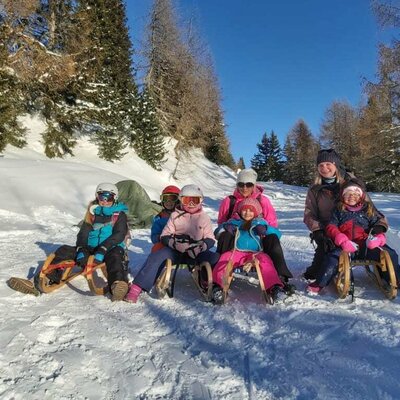 Auf gehts zum Rodelrennen von der Speickbodenhütte