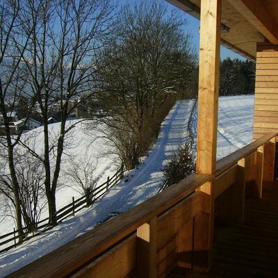 Winterliche Aussicht vom Balkon