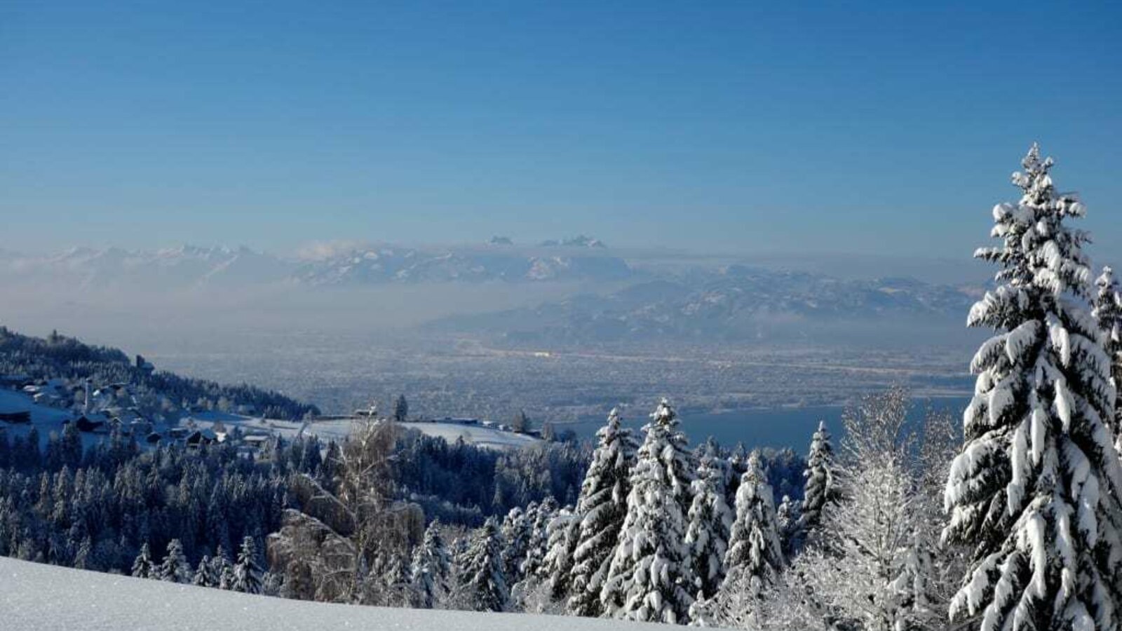 dieser gigantische Blick verzaubert auch Euch - das Bodenseegebiet im romantischen Winterkleid