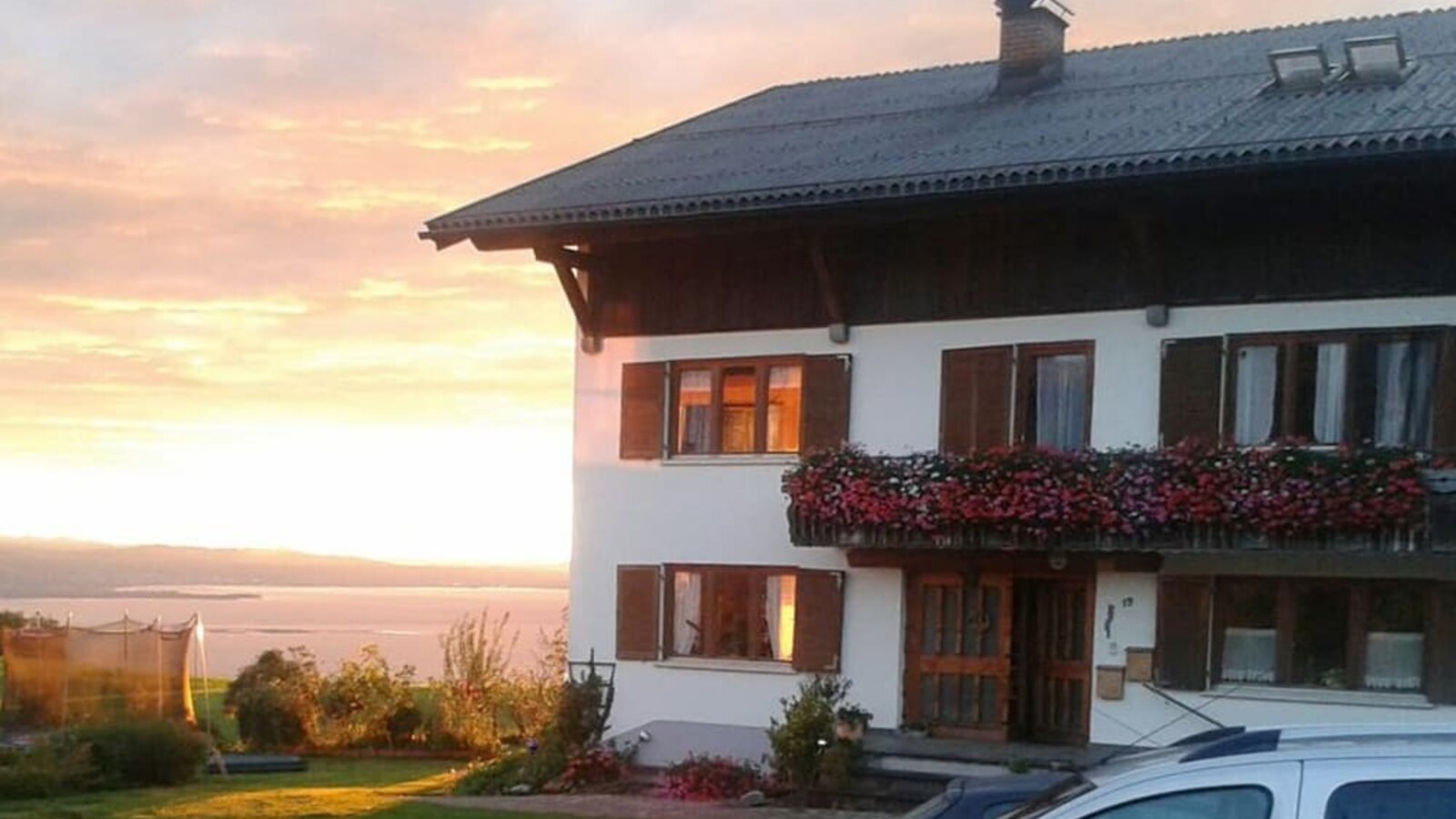 Unser Sohlerhof in Eichenberg mit Blick auf den Bodensee.