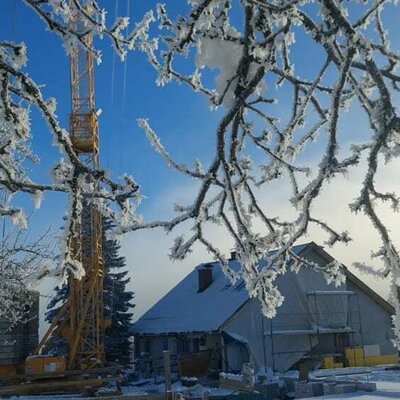 Baustelle im Winter